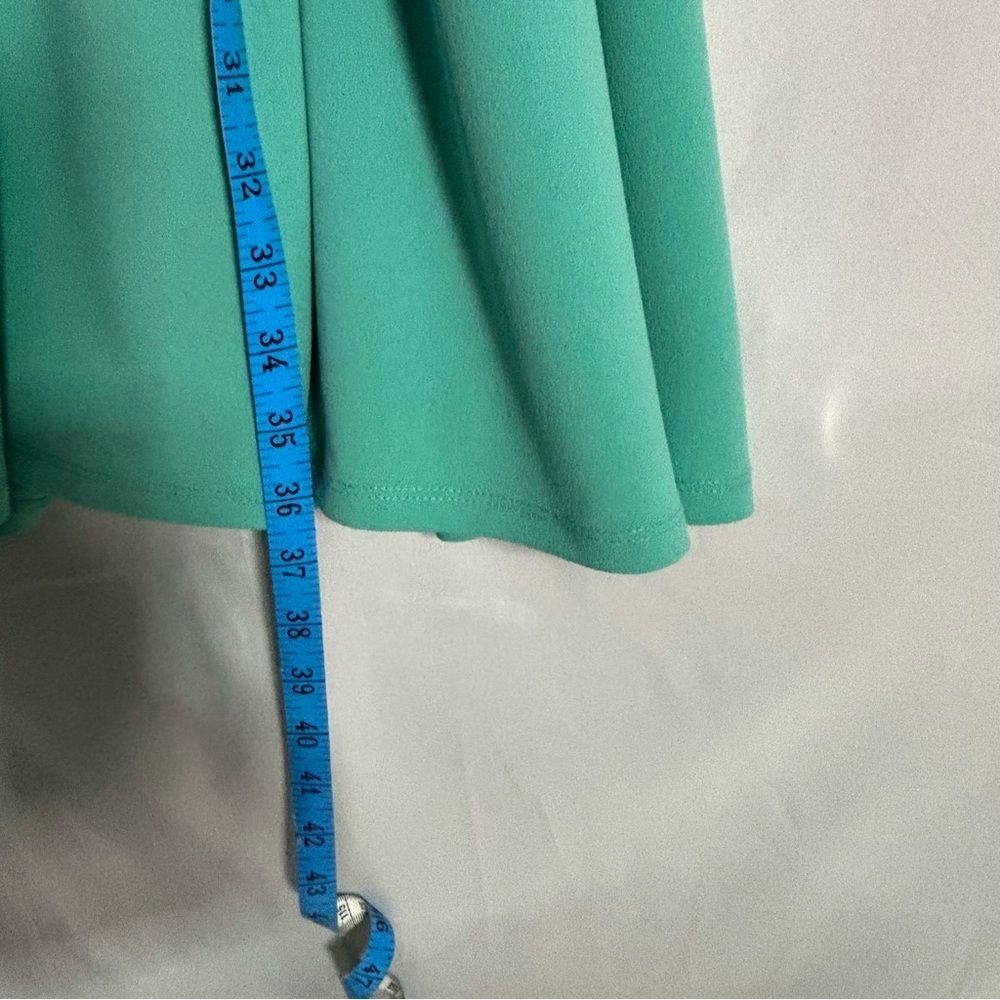 Alyx Teal Green Fit and Flare Dress Strappy Cutout Neckline Sleeveless Size 8 - Picture 4 of 6